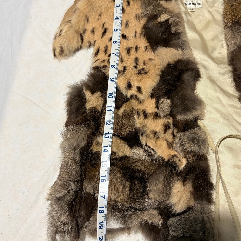 Women's Dyed Rabbit Fur Patchwork Leopard Print V… - image 7